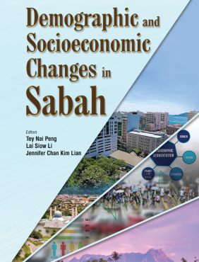 a report cover of the demographic and socioeconomic changes in sabah report