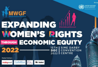 Poster of MWGF 2022 and its theme of Expanding Women's Rights Through Economic Equity. 