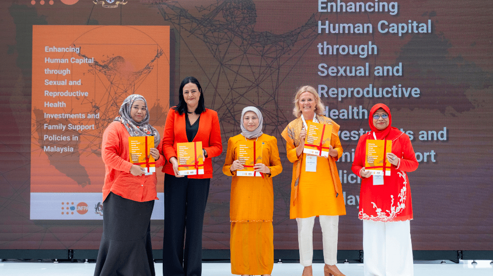 Image of VIPs at the event during the launch of the report